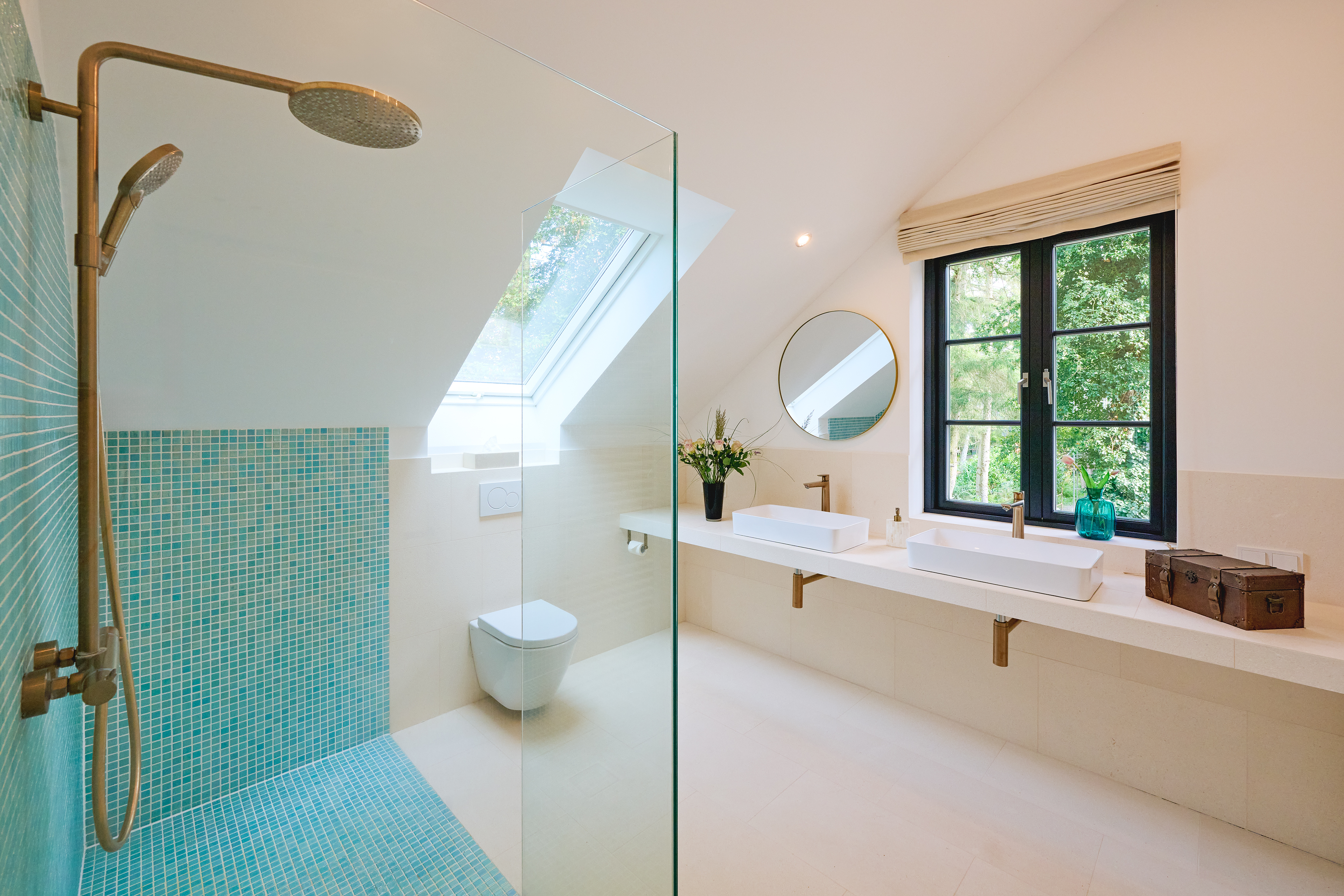 Helles Badezimmer im Ferienhaus in Heidkate